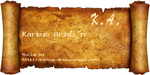 Karkus Arzén névjegykártya